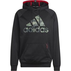 Adidas Hoodie Men Size Large Black Camo Logo Pullover Sweatshirt Outdoors NWT